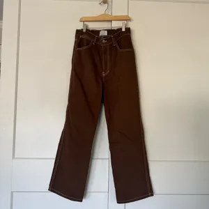 Reformation Cowboy High Rise Straight Jeans Chocolate Brown Contrast Stitch 26 thumbnail 6