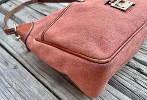 Dooney & Bourke Purse Orange Logo Canvas Monogram Hobo Bag thumbnail 5