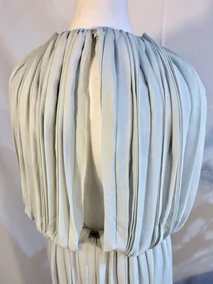 ☀️COS Pale Green Pleated Cape Sleeve Maxi Dress Minimalist Sz 8🧡 thumbnail 7