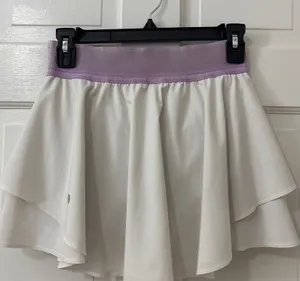 Lululemon Court Rival High Rise Skirt 4 White Purple Skort Tennis Gym Pickleball thumbnail 1