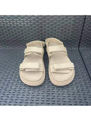 Zara Leather Platform Chunky Dad Sandals - Cream/Beige - Size 38 thumbnail 3
