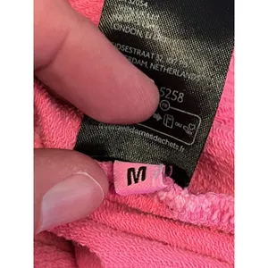 Pilcro Anthropologie Hoodie Sweatshirt Womens Medium Pink Terry V Neck High Low thumbnail 9