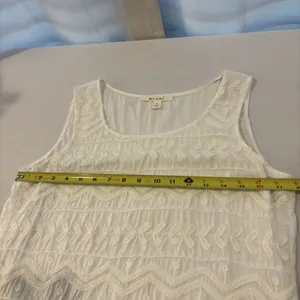 mi ami White Sleeveless Shirt Layering‎ Tank Top Size Small Coastal Beach Boho thumbnail 6