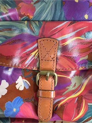 EUC Patricia Nash Leather Bolsena Shoulder Bag Summer Florals Retail $229.00 thumbnail 10
