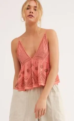 Free People ✨NWOT✨ Beaded Lace Satin Cami✨ thumbnail 1