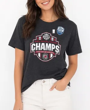 Blue 84 South Carolina Gamecocks 2015 Tournament Champs V-Neck Tee Black L thumbnail 1