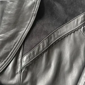 VTG Venezia 2X Black Leather Suede Trench Coat Western Matrix Goth 90s Mob Wife thumbnail 9