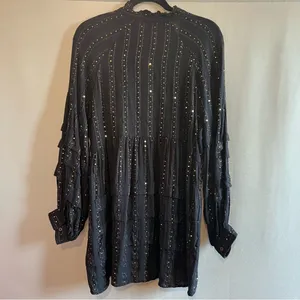Anthropologie Black and Gold Tunic Top thumbnail 4