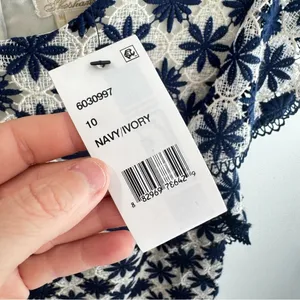 NWT Shoshanna Kassia Mini Dress Navy Ivory‎ Lace Size 10 thumbnail 7