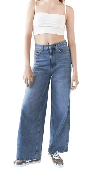 UO BDG Women’s A-Wide Lightwash Wide Leg Denim Jeans thumbnail 1