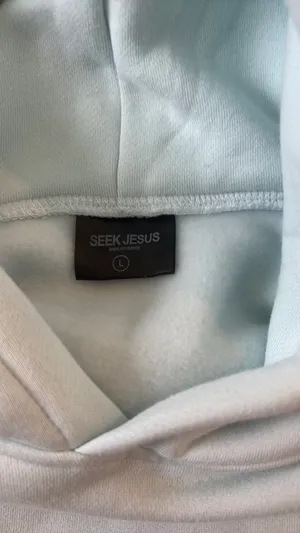 SEEK JESUS Hoodie Blue Size L thumbnail 3