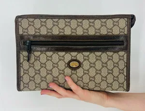 Gucci Plus‎ Monogram Top Zip Pouch Clutch thumbnail 1