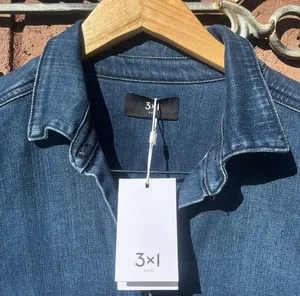 3x1 NYC Denim Jumpsuit Sz Large Straight Leg Long Sleeve Button Up Collared NWT thumbnail 4