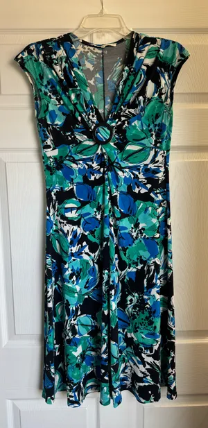 Evan Picone Women’s Short Sleeve Floral Print Dress Size 4 thumbnail 1