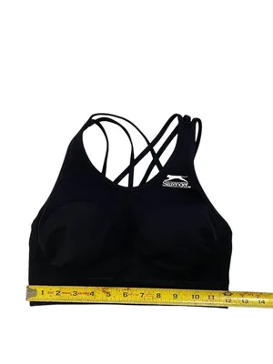 Slazenger Black Crisscross Strappy Sports Bra thumbnail 3