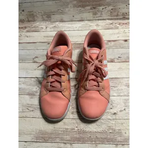 Adidas Neo Baseline Sneakers Women's Size 6 Pink White Shoes Trendy Comfort thumbnail 4