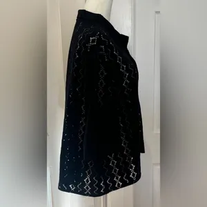 Zara Black Diamond Pattern Cut Work Shirt Size XL Unisex thumbnail 6