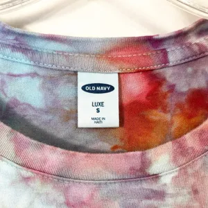 Old Navy Small Top Handmade Tie Dye Luxe T-Shirt‎ Pink Blue Festival Boho 1119 thumbnail 11