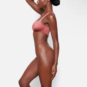 NWT SKIMS‎ STRETCH SATIN SQUARE NECK BRA in BERRY sz XS thumbnail 3