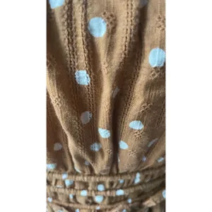 Maurices Womens Rust Brown Polka Dot Smocked Midi Dress Medium Adjustable Straps thumbnail 2