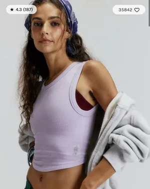 Free People Movement Light Pink Free Throw Muscle Tank thumbnail 1