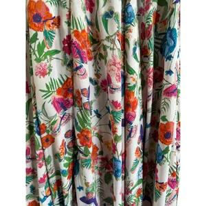 Cupio Womens Skirt Sz M White Floral Colorful Butterflies Flowers Silky Maxi NEW thumbnail 8