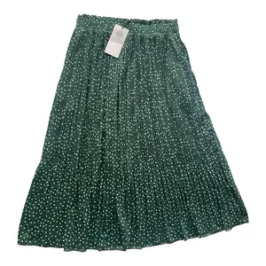 Exlura Women’s High Waist Green White Polka Dot Pleated Midi Swing Skirt Size XL thumbnail 11