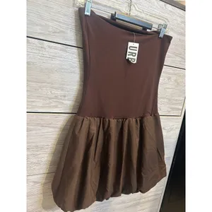 Kimchi Blue Urban Outfitters Strapless Bubble Hem Mini Dress Brown Size M NEW thumbnail 7