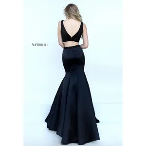 Sherri Hill 50098 Black Two-Piece Mermaid Prom Gown Size 0 NWT thumbnail 4