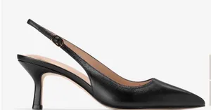 Cole Haan Black Leather Slingback Kitten Heel Pumps Womens 10.5 B thumbnail 1