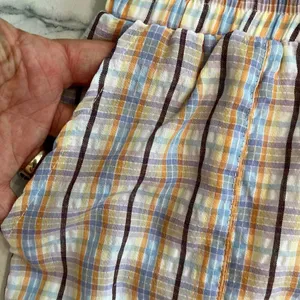 Papermoon Ava 100% cotton plaid chop hem drawstring shorts, gauze liner Size M thumbnail 10