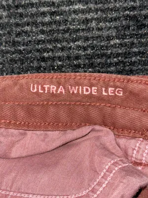 American Eagle Dreamy Drape Stretch Low Rise Ultra Wide Leg Pant Rust Red Sz 2 R thumbnail 7
