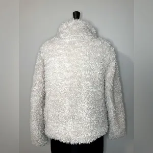 Loft Lounge Sherpa Soft Button Up Cream Women’s Small thumbnail 4