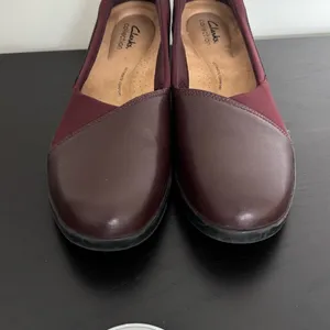 Clarks Women's Suttyn Walk‎ Leather Cushioned Wedge Heel Pumps Wine Size 12 M thumbnail 12