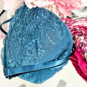 Teal Lace Bra Medium NWOT Blue thumbnail 7