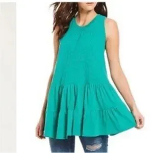 Free People right on time green tunic tank medium thumbnail 3