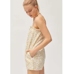 Urban Outfitters UO White‎ Sunflower Printed Romper S thumbnail 2