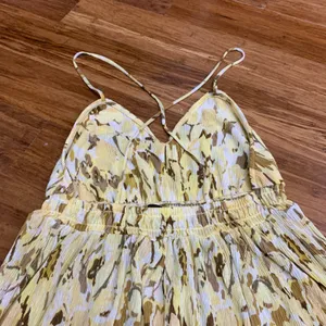 MNG Mango Maxi Dress Womens Size‎ 4 Yellow Brown Floral Print Sleeveless Summer thumbnail 5