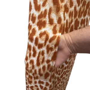 Denim & Co Tan Giraffe‎ Animal Print Maxi Dress with Pockets Casual Size Medium thumbnail 3