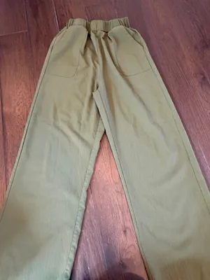 Women’s Elastic-Waist Wide Leg in Olive Green Small - C19-030 thumbnail 4