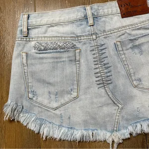 One Teaspoon One X Junkyard Denim Mini Skirt in Phoenix Size 25 Distressed Light thumbnail 8