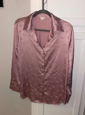 Altar’d State Satin Button-Front Women's Top in Dusty Rose thumbnail 1