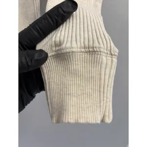 Aerie Cream Ribbed Henley Top Long Sleeve Button Front Fitted Thermal Size M thumbnail 9
