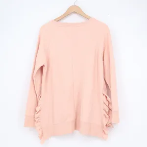 Alya Womens Peach Pink Ruffle Side Fleece Pullover Sweatshirt Size M thumbnail 5