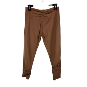 Free People FP Movement Brown High Waisted Lattice Cutout Leggings Large Yoga‎ thumbnail 2