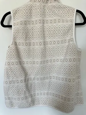 Hasting & Smith Fleece Full-Zip Vest Women's PM Cream Beige Geometric Diamond thumbnail 5