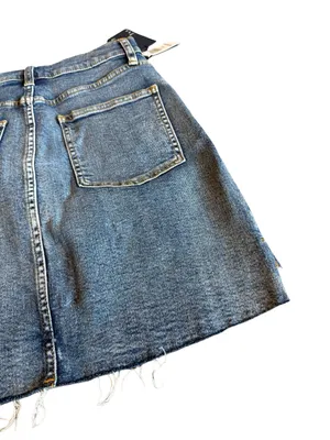 Wilfred Free Aritzia Denim Skirt Tanit Medium Wash Raw Hem Casual Size 6 NWT thumbnail 11