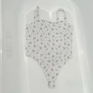 H&M Jersey Thong Bodysuit size Medium Print is lavender small flowers thumbnail 3