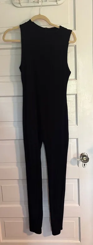 Naked Wardrobe Sleeveless Black Jumpsuit - Sleek Women's One-Piece thumbnail 1