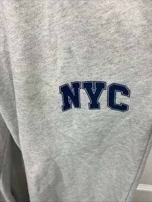 Hollister Ultra High-Rise Wide Leg Fleece Sweatpants Fleece Gray NYC Pockets SM thumbnail 2